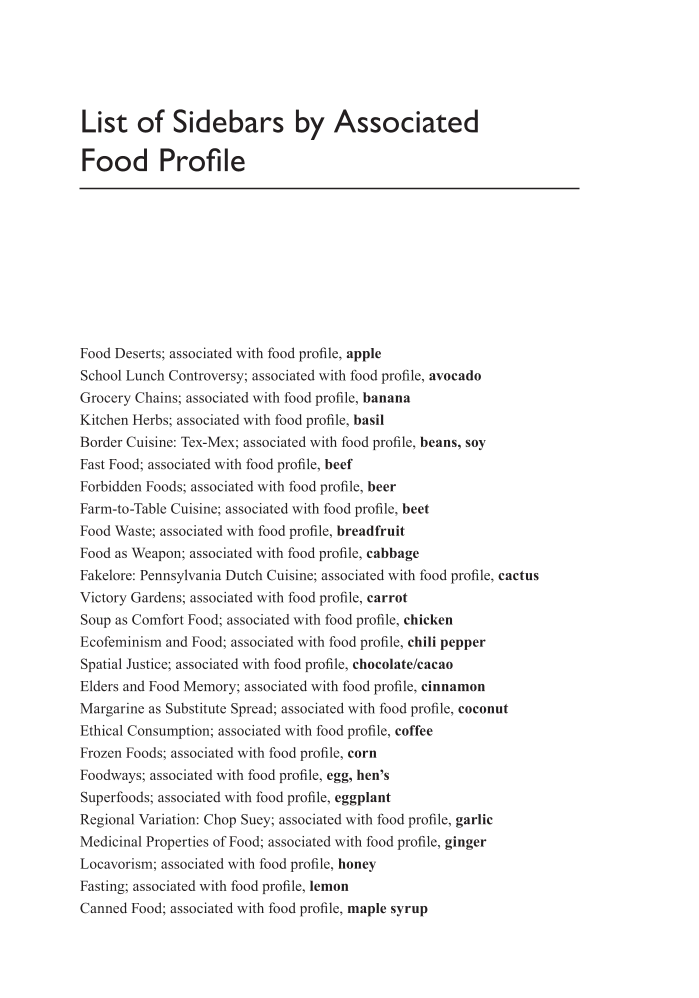 Food and World Culture: Issues, Impacts, and Ingredients [2 volumes] page i:xvii