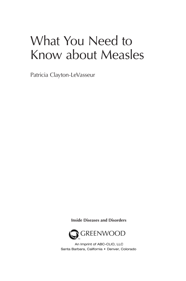 What You Need to Know about Measles page iii