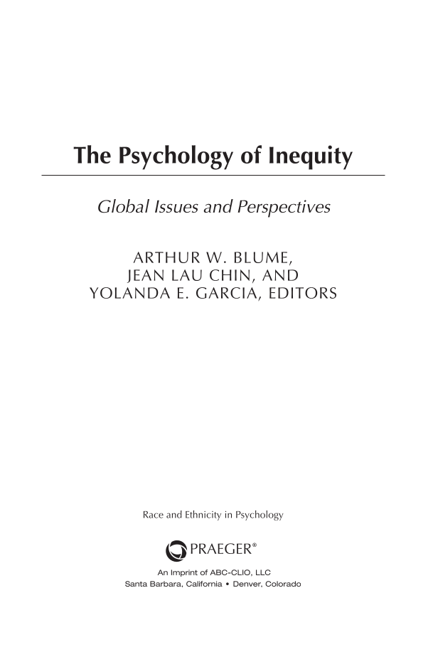 The Psychology of Inequity: Global Issues and Perspectives page iii