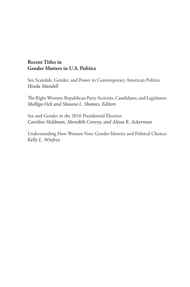 Women, Power, and Rape Culture: The Politics and Policy of Underrepresentation page ii