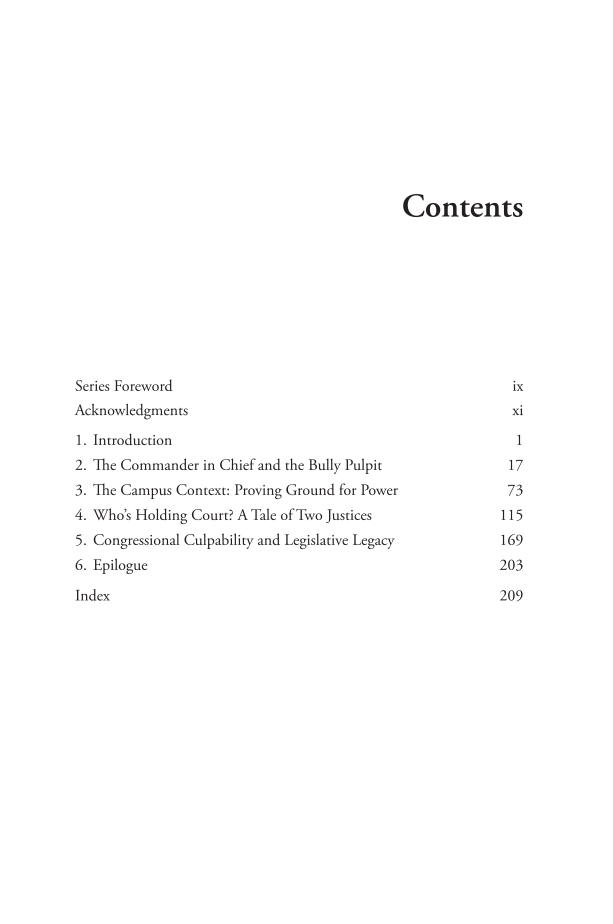 Women, Power, and Rape Culture: The Politics and Policy of Underrepresentation page vii