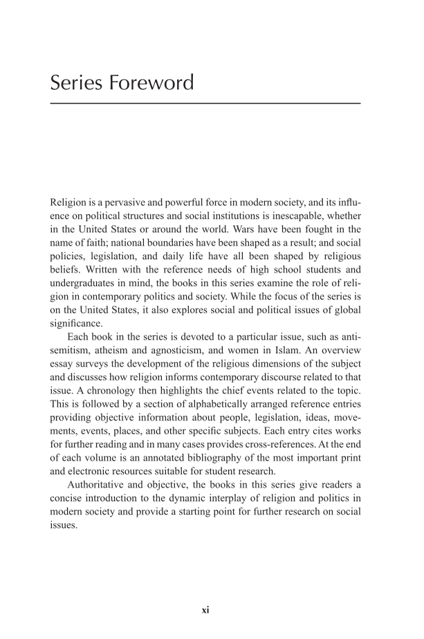 Religion and War: Exploring the Issues page xi