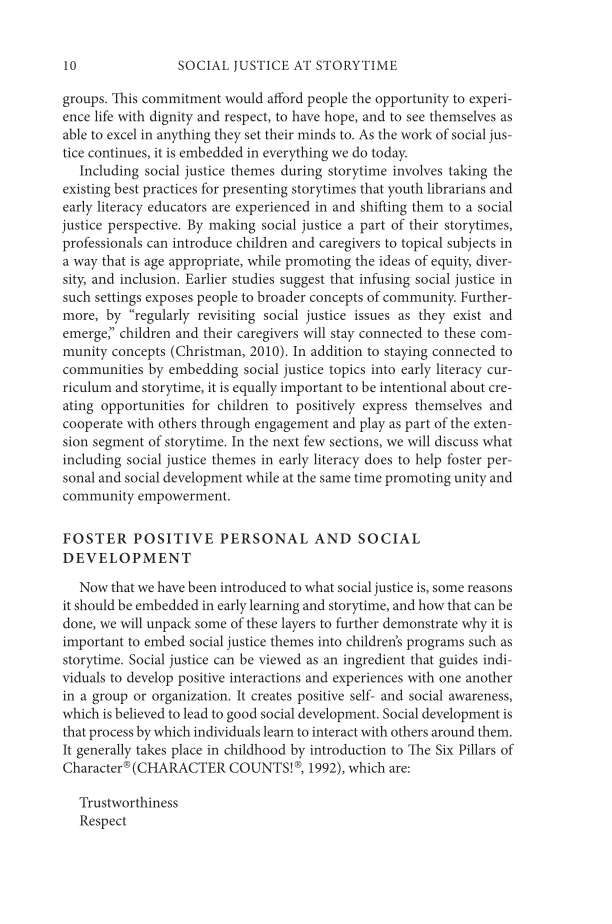 Social Justice at Storytime: Promoting Inclusive Children's Programs page 10