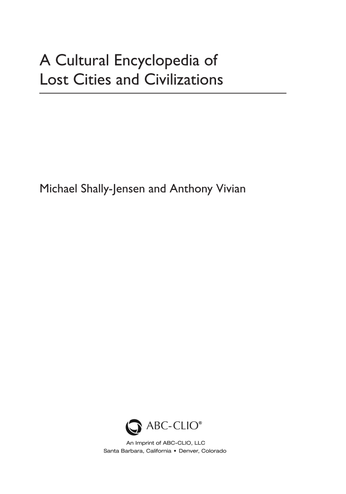 A Cultural Encyclopedia of Lost Cities and Civilizations page iii