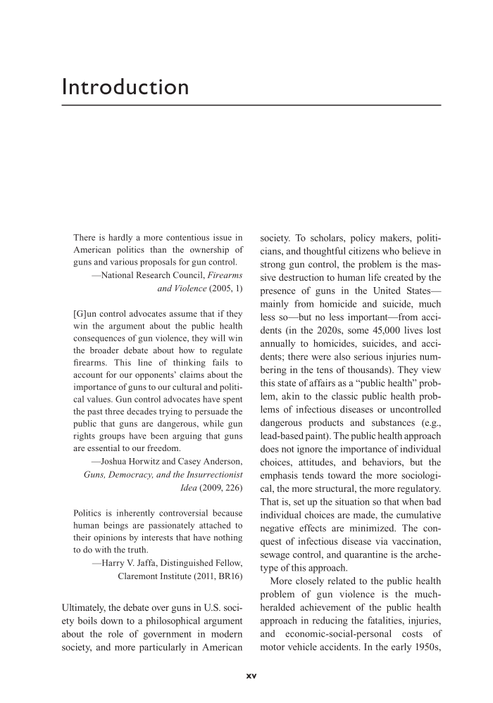 Guns in American Society: An Encyclopedia of History, Politics, Culture, and the Law, 3rd Edition [3 volumes] page xv