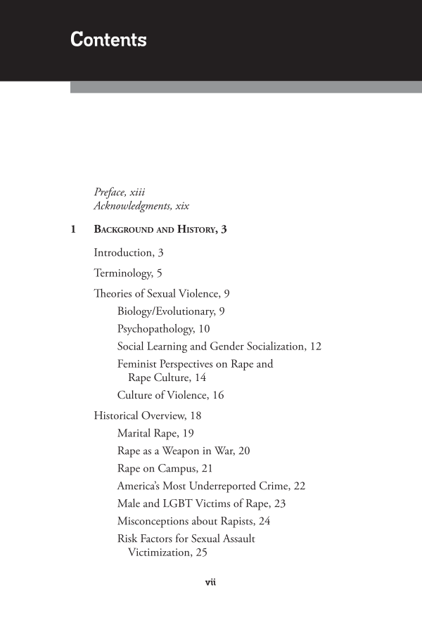 Rape and Sexual Assault: A Reference Handbook page viii