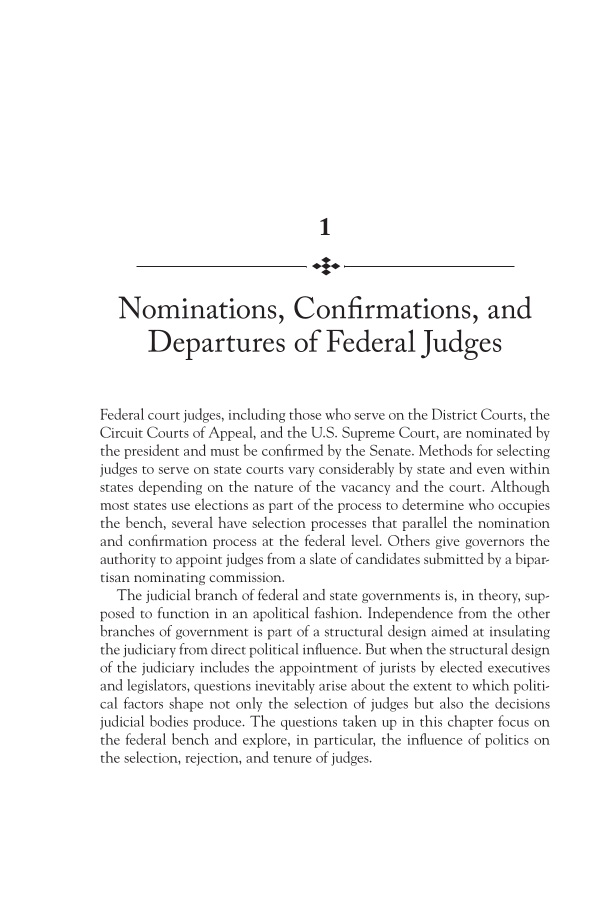 Political Control of America's Courts: Examining the Facts page 1